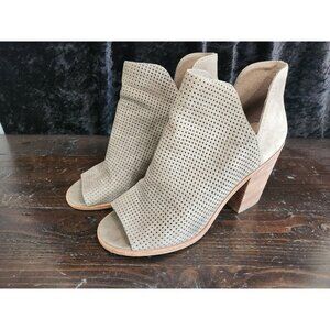 Steve Madden Tala Gray Leather Open Toe Bootie/Sz. 10